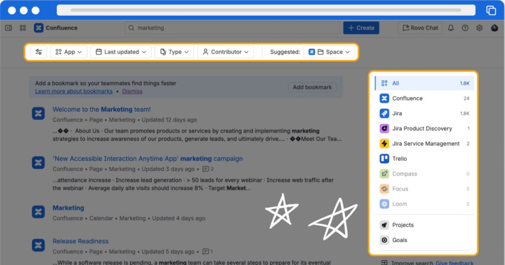 Atlassian Cloud intelligente Suche atlassian Intelligence search