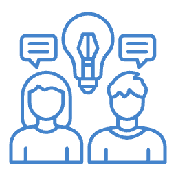 icon zusammenarbeit, Kollaboration blau