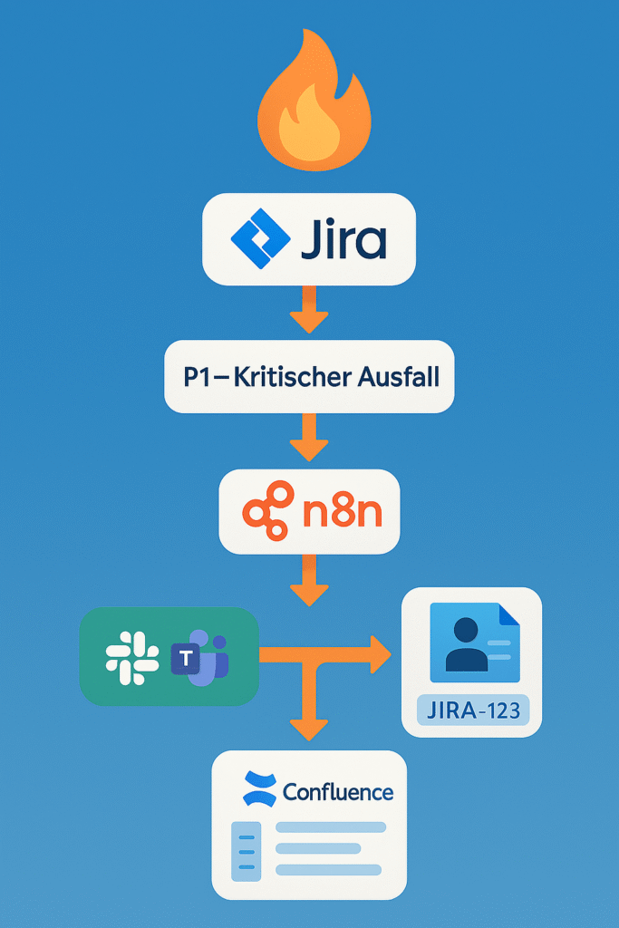n8n workflow Szenario 3 Jira Service management: Incident Response